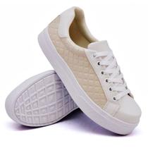 Tenis Feminino Casual Basico Detalhe em Matelasse Macio