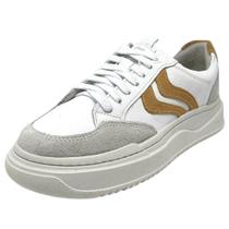 Tenis Feminino Casual Block Couro Democrata