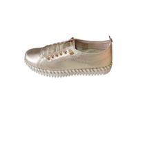 Tenis Feminino Casual Bottero Twister Couro Dourado