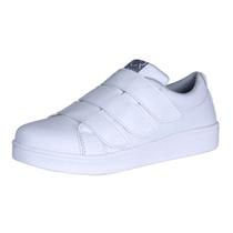 Tênis Feminino Casual Branco Estilo Com Fechamento em tiras autocolantes Tênis Feminino Casual Branco Estilo Com Fechamento em tiras autocolantes
