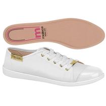 Tênis Feminino Casual Branco Moleca Napa Confortável Lançamento