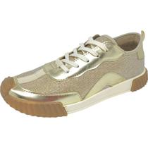 Tênis Feminino Casual Brilhoso Conforto Estiloso Flat Cacci