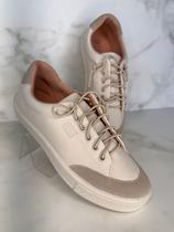 Tenis feminino casual byara clara off white Tenis feminino casual byara clara off white