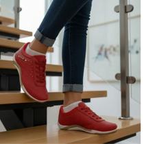 tenis feminino casual calce facil kolosh vermelho