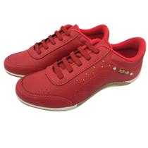 tenis feminino casual calce facil kolosh vermelho