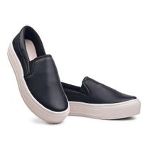 Tênis Feminino Casual Calce Fácil Slip On Iate Plataforma