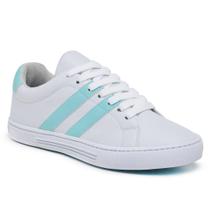 Tênis Feminino Casual Cano Baixo Cadarço Bico Redondo Listra Tênis Feminino Casual Cano Baixo Cadarço Bico Redondo Listra