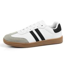 Tênis Feminino Casual Cano Baixo Confortável Branco e Preto