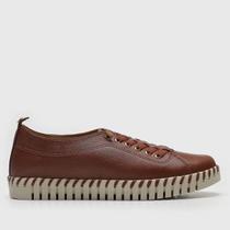 Tênis Feminino Casual Couro Elástico Bottero - Conhaque/Marrom