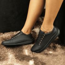 Tênis Feminino Casual de Amarração O Calçado Leve e Versátil que Você Procura Preto Tênis Feminino Casual de Amarração O Calçado Leve e Versátil que Você Procura Preto