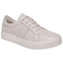 Tênis Feminino Casual de Couro Off White