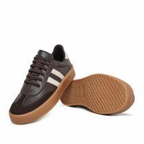 Tênis Feminino Casual em Couro Sola Alta Retrô Confortável - Lecas