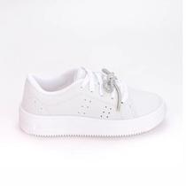 Tênis Feminino Casual Infantil Feminino Kidy Laço De Strass 140-1085 Tênis Feminino Casual Infantil Feminino Kidy Laço De Strass 140-1085