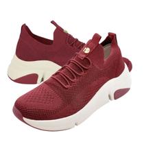 Tênis Feminino Casual Knit Modare Cherry Bordo 7401.105 - Tênis Feminino Casual Knit Modare Cherry Bordo 7401.105 -