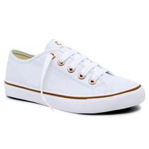 Tênis Feminino Casual Like Class Branco/Cobre CP0542 Tênis Feminino Casual Like Class Branco/Cobre CP0542