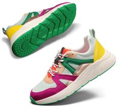 Tênis Feminino Casual LUCKY STEP - Plataforma, Leopardo, Confortável e Colorido (Fúcsia/Verde, 8,5 US) Tênis Feminino Casual LUCKY STEP - Plataforma, Leopardo, Confortável e Colorido (Fúcsia/Verde, 8,5 US)