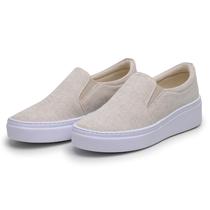 Tênis Feminino Casual Mocassim Vegano Lona PDK - 116 - Bambu