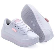 Tênis feminino casual para dia a dia leve macio confortável salto plataforma