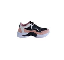 Tênis Feminino Casual Rosa Preto Plataforma Chunky Blogueira Tênis Feminino Casual Rosa Preto Plataforma Chunky Blogueira
