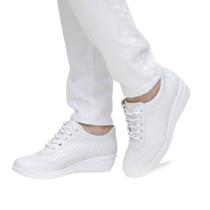 Tênis Feminino Casual Sapatenis Confortável Farmácia Enfermagem Anatômico Branco 911