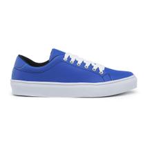 Tênis Feminino Casual Sapatênis Slip On Amarrar - Azul - PARLO