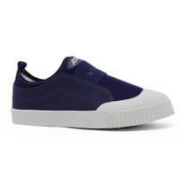 Tenis Feminino Casual Sem Cadarço Elastico Ajustável Cor Azul Náutico