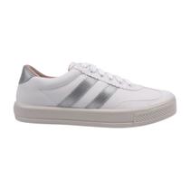 Tenis Feminino Casual Senna Off White Listra Preta