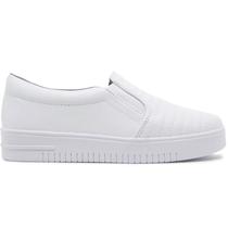 Tênis Feminino Casual Slip On Calce Fácil Branco