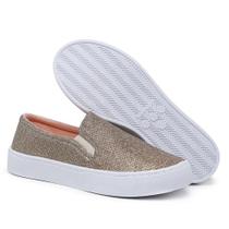 Tenis Feminino Casual Slipi on IateGlitter Calce Descalce Facil Confortavel Estiloso Antiderrapan