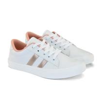 Tênis feminino casual super estiloso confortável fashion dia a dia urbano moderno lançamento super leve 34 ao 39 branco/nude