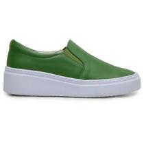 Tênis Feminino Casual Tendência Vegano Verde Oliva