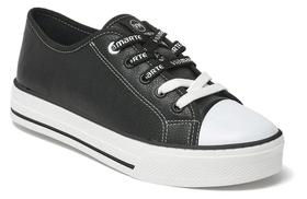Tênis Feminino Casual Via Marte Flatform Floater 2012102 material sintético - Preto/Branco Tênis Feminino Casual Via Marte Flatform Floater 2012102 material sintético - Preto/Branco