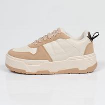 Tênis Feminino Casual Week Shoes Confortável Off White Nude