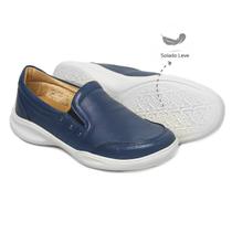 Tênis Feminino Confortável com elástico Couro Marinho Levecomfort Tênis Feminino Confortável com elástico Couro Marinho Levecomfort