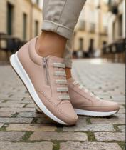 Tênis Feminino Confortável Cor Nude Leve Macio Tênis Feminino Confortável Cor Nude Leve Macio