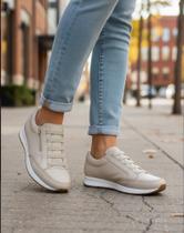 Tênis Feminino Confortável Off White Bege Leve Macio Tênis Feminino Confortável Off White Bege Leve Macio