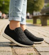 Tênis Feminino Confortável Preto Leve Macio Tênis Feminino Confortável Preto Leve Macio