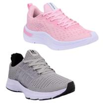 Tênis Feminino Corrida Esportivo Caminhada Academia Kit 2 Tênis Feminino Corrida Esportivo Caminhada Academia Kit 2