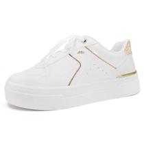 Tenis Feminino Couro Casual Brilho Flatform Dakota G7009