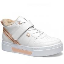 Tenis Feminino Dakota G4681 com pêlo - Branco + Rosa