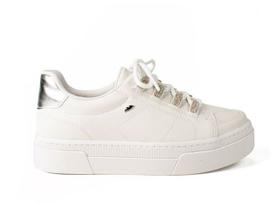 Tênis Feminino Dakota White Prata Cadarço G9304