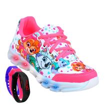 Tenis Feminino De Led Infantil Patrulha Canina Meninas Casual + Relogio PCF+R