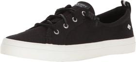 Tênis feminino de linho Sperry Crest Vibe, preto, tamanho 6