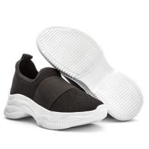 Tênis Feminino de Tecido Super Confortável - Preto Tênis Feminino de Tecido Super Confortável - Preto