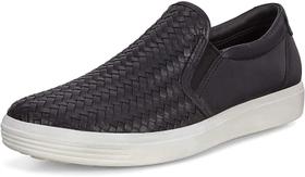Tênis feminino ECCO Soft 7 Woven Slip-On, preto 9-9,5 EUA