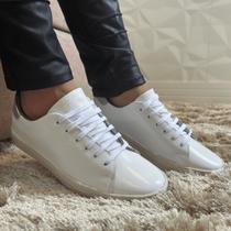 Tenis feminino em couro cano baixo com sola de borracha costurado Tenis feminino em couro cano baixo com sola de borracha costurado