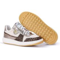 Tênis feminino em couro Susan Marina mello animal print