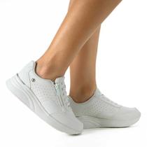 tênis feminino esporão kolosh confortável salto embutida anabela ziper lateral