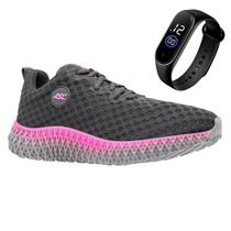 Tenis Feminino Esporte Academia Caminhada Ortopêdico Sola Reta + Relógio Tenis Feminino Esporte Academia Caminhada Ortopêdico Sola Reta + Relógio