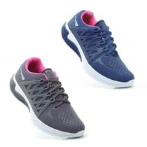 Tênis Feminino Esporte Academia Fitness Cadarço Kit 2 Pares Tênis Feminino Esporte Academia Fitness Cadarço Kit 2 Pares